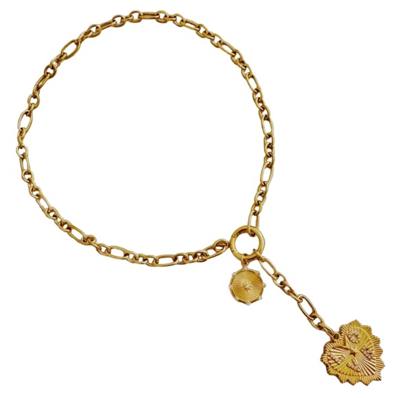 Love Heart Drop Necklace 18K Gold Plated Stainless Steel Water Resistant NWT - Picture 2 of 4